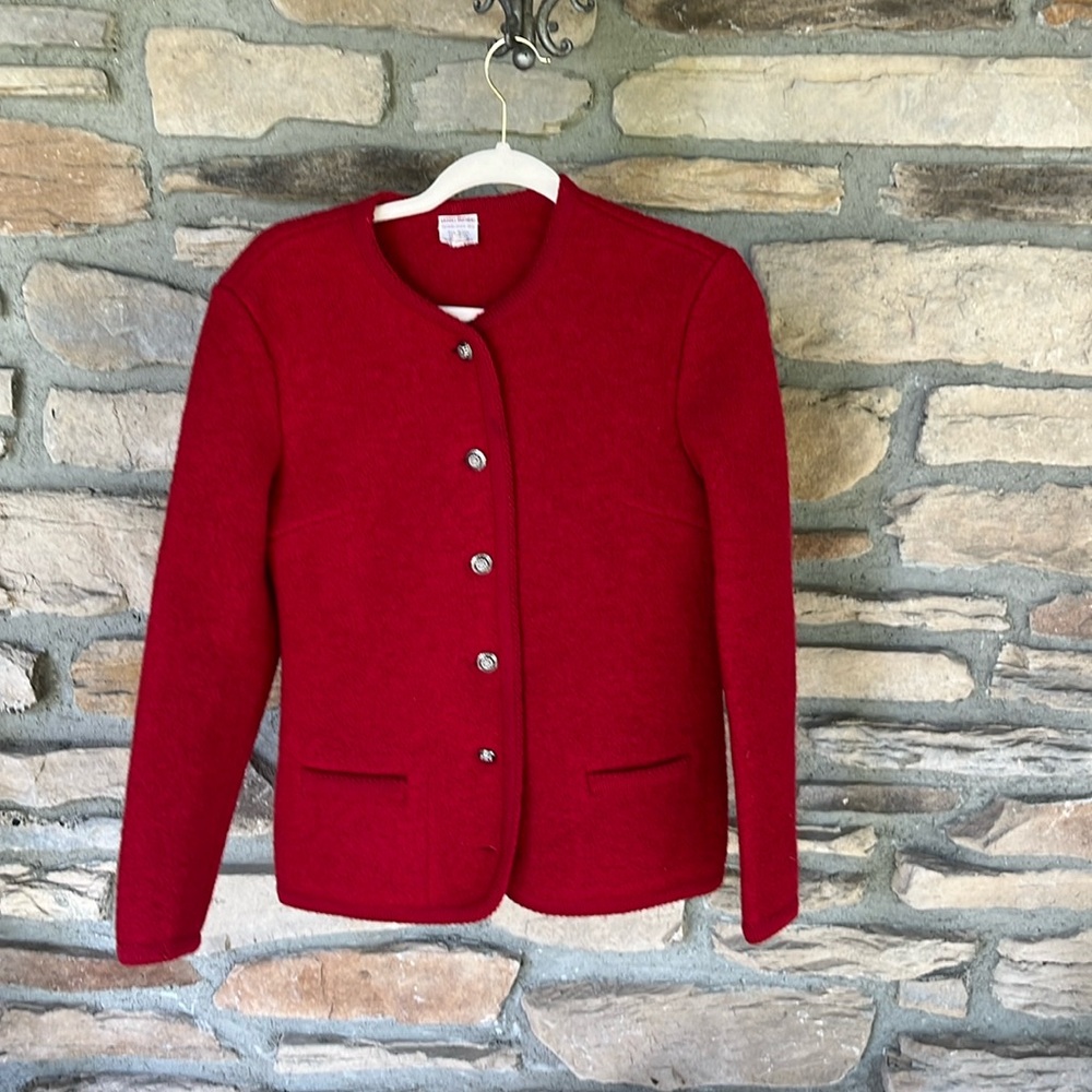Vintage red 100% wool Brooks Brothers sweater